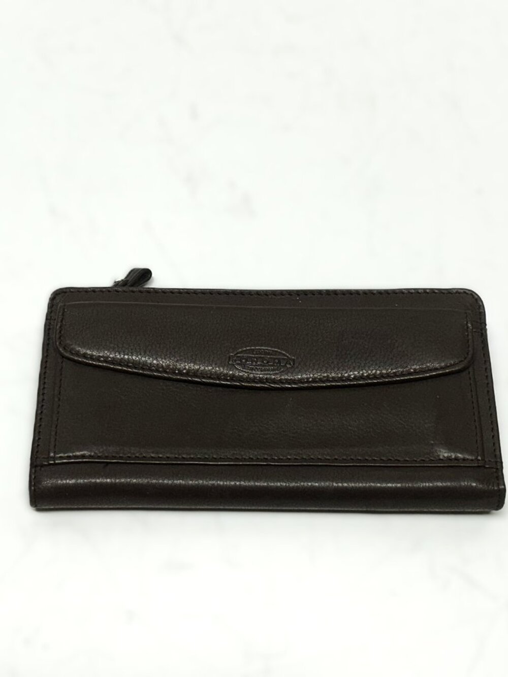Sonoma brown leather wallet with separate check register